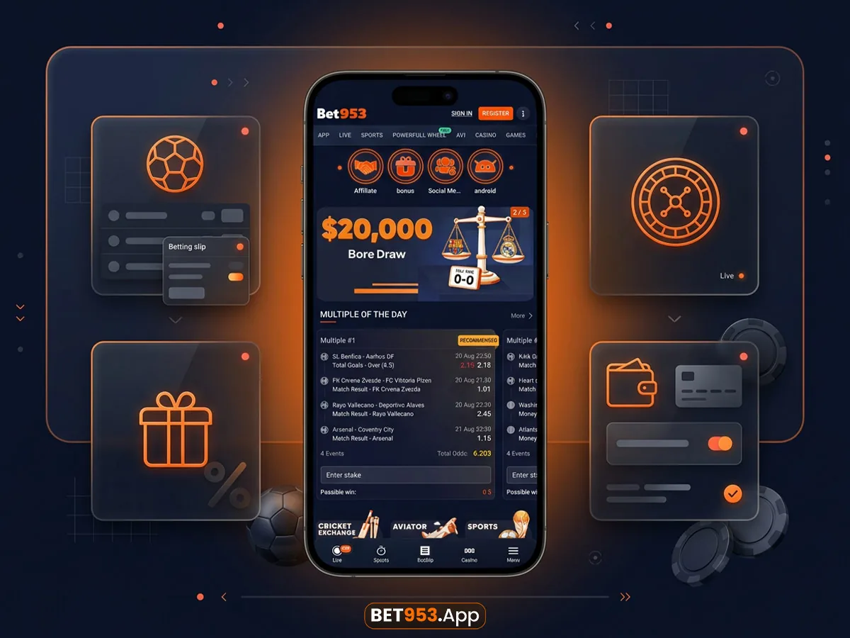 BET953 mobile app dashboard overview
