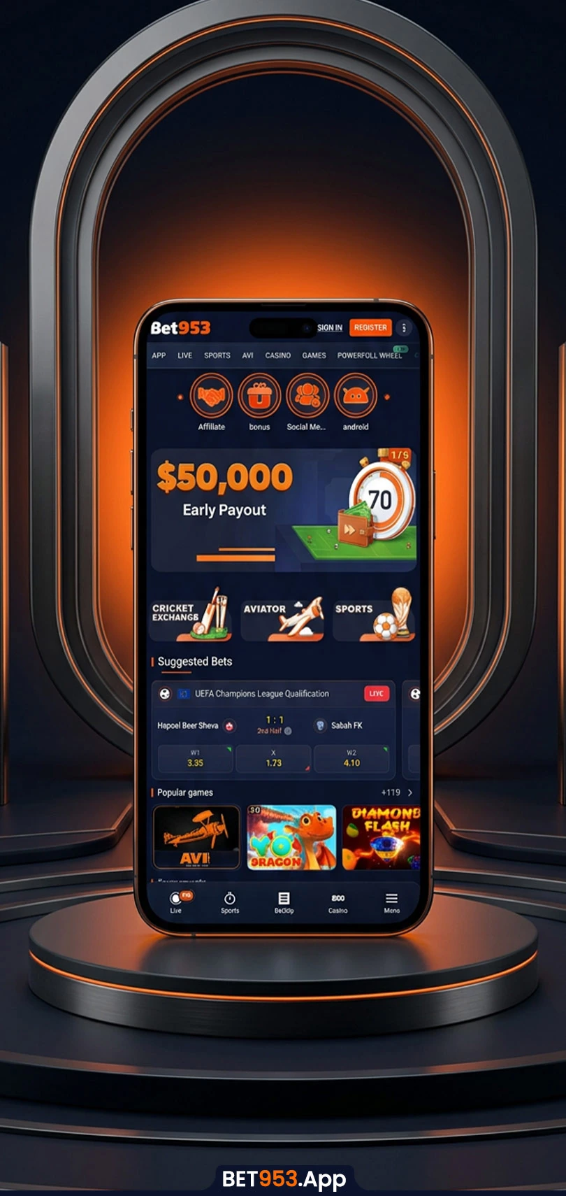 BET953 mobile application