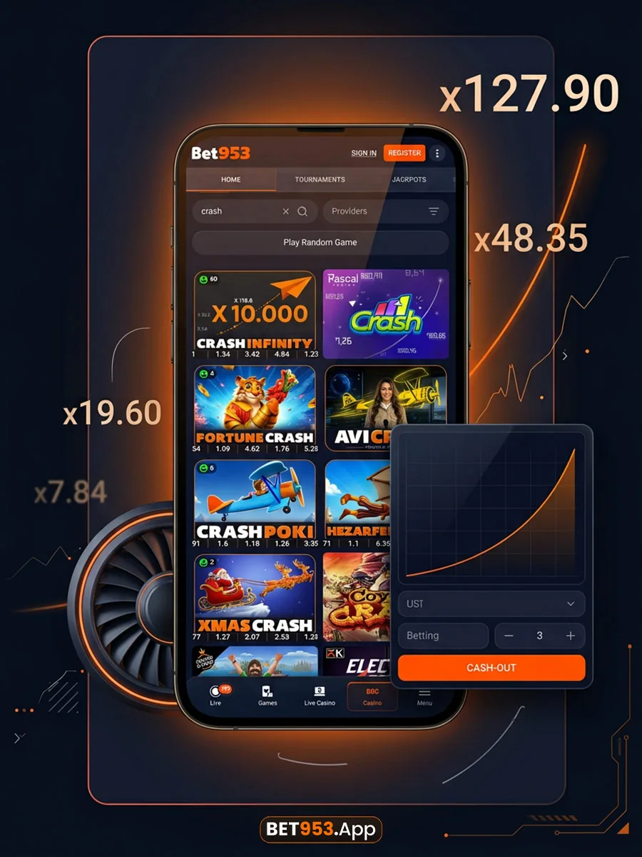 BET953 crash casino games