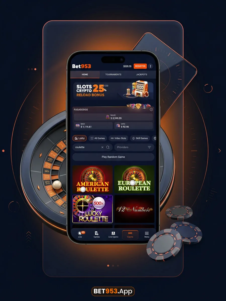 BET953 live roulette game