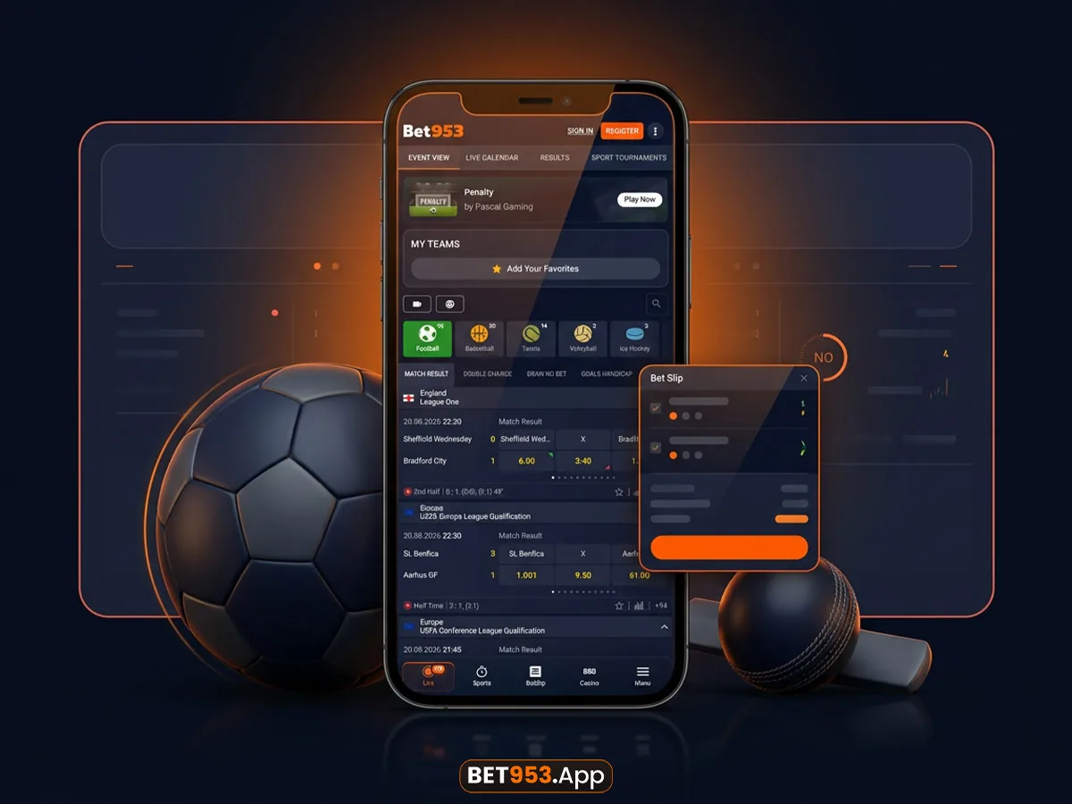 BET953 live sports betting interface